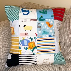 Medium Keepsake Memory Cushion Made From Baby Clothes or Sentimental Loved Ones Clothing