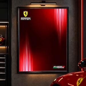 Affiche Ferrari F1, inspirée du Lego Technic 42207 | Décoration murale Formule 1 | Téléchargement numérique