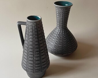 Vintage keramische vazen van Ilkra - Duits studioaardewerk uit de jaren 70, decor uit het midden van de eeuw