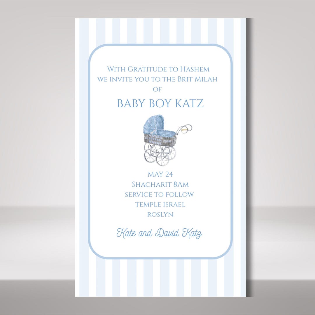 Brit Milah Invitation Template | Bris Invitation | Jewish Baby Boy ...