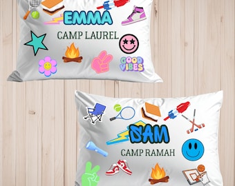 Personalized Camp Pillowcase | Sleepaway Camp Gift | Custom Camp Pillow | Boys Girls Camp Pillowcase