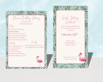 Palm Springs Bachelorette Invitation | Girls Trip Invite | Bachelorette Weekend Invite | Printable Canva Template