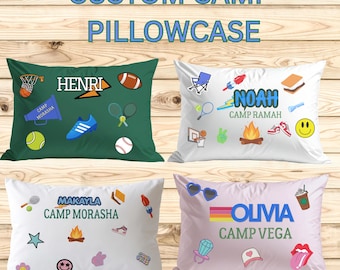 Personalized Camp Pillowcase | Sleepaway Camp Gift | Custom Camp Pillow | Boys Girls Camp Pillowcase