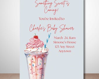 Something Sweet – Baby Shower Invitation Template: Ice Cream Theme (Digital Download)