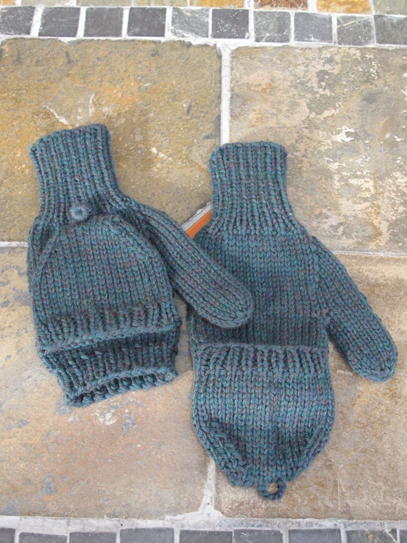 Knit Pattern Pop Top Mittens for Adults image 2