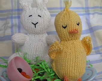 Easter Basket Buddies Pattern to knit (plastic egg covers)