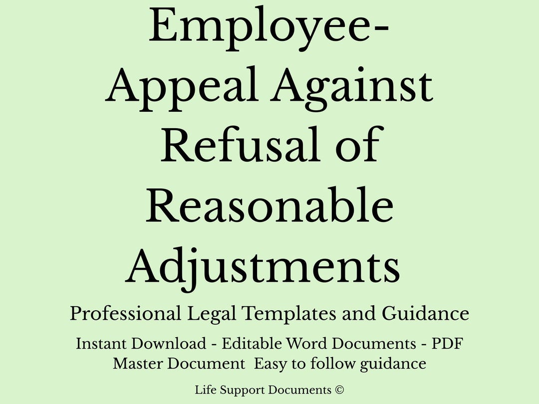 Appeal Letter Against Refusal of Reasonable Adjustments | Equality Act ...