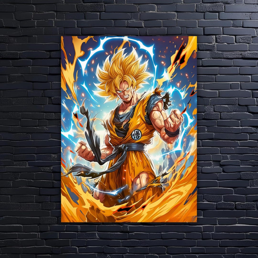 Goku Super Saiyan Metal Poster, Dragon Ball Z Anime Wall Art - Etsy
