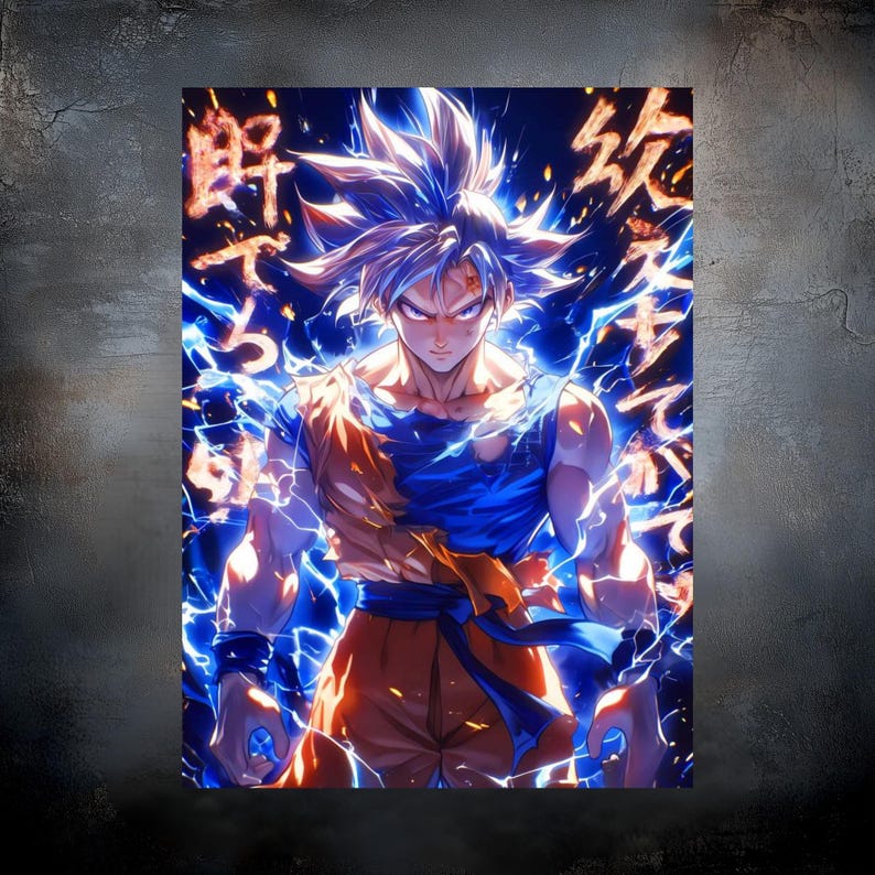 Ultra Instinct Goku Metal Poster - Dragon Ball Super Anime Wall Art - Etsy