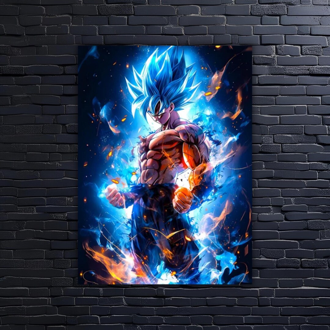 Super Saiyan Blue Goku Metal Poster - Dragon Ball Super Wall Art, SSJ ...