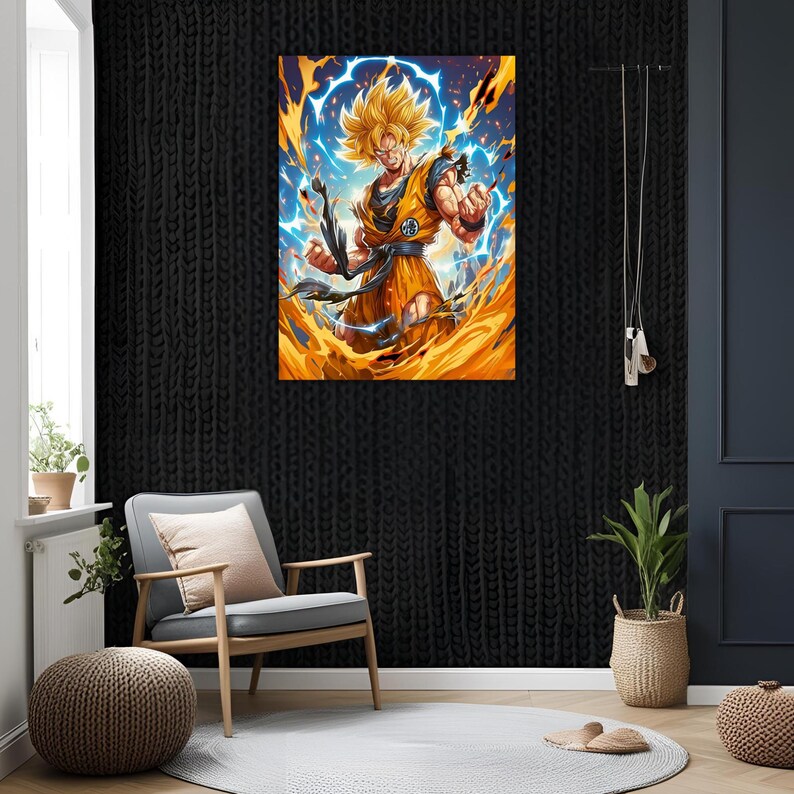Goku Super Saiyan Metal Poster, Dragon Ball Z Anime Wall Art - Etsy