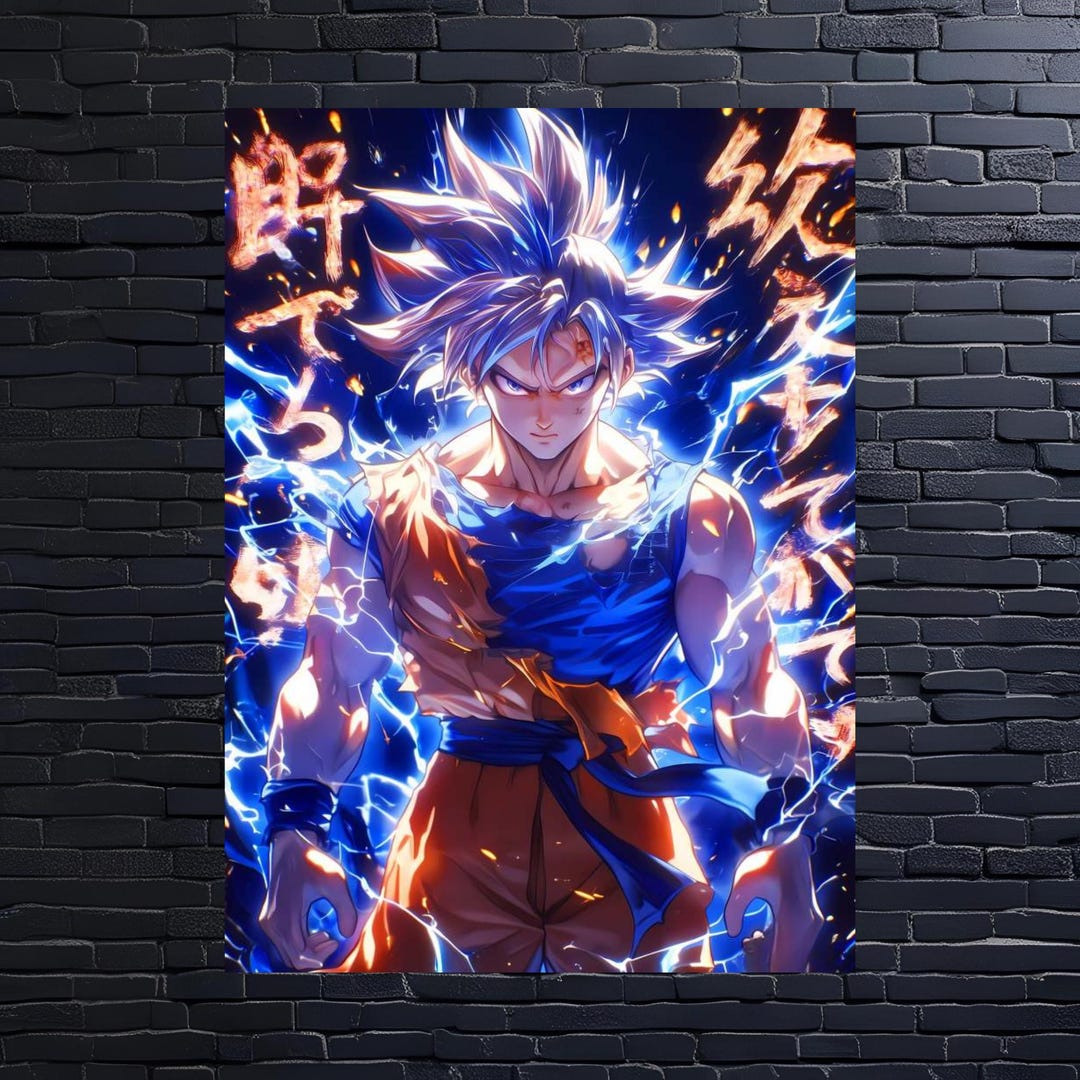 Ultra Instinct Goku Metal Poster - Dragon Ball Super Anime Wall Art - Etsy