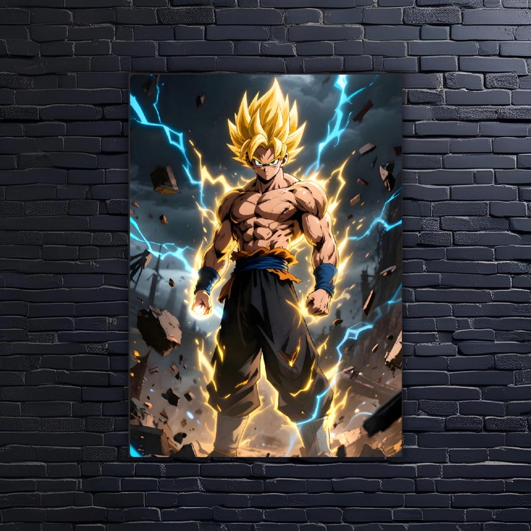 Super Saiyan Goku Metal Poster - Dragon Ball Z Anime Wall Art - Etsy
