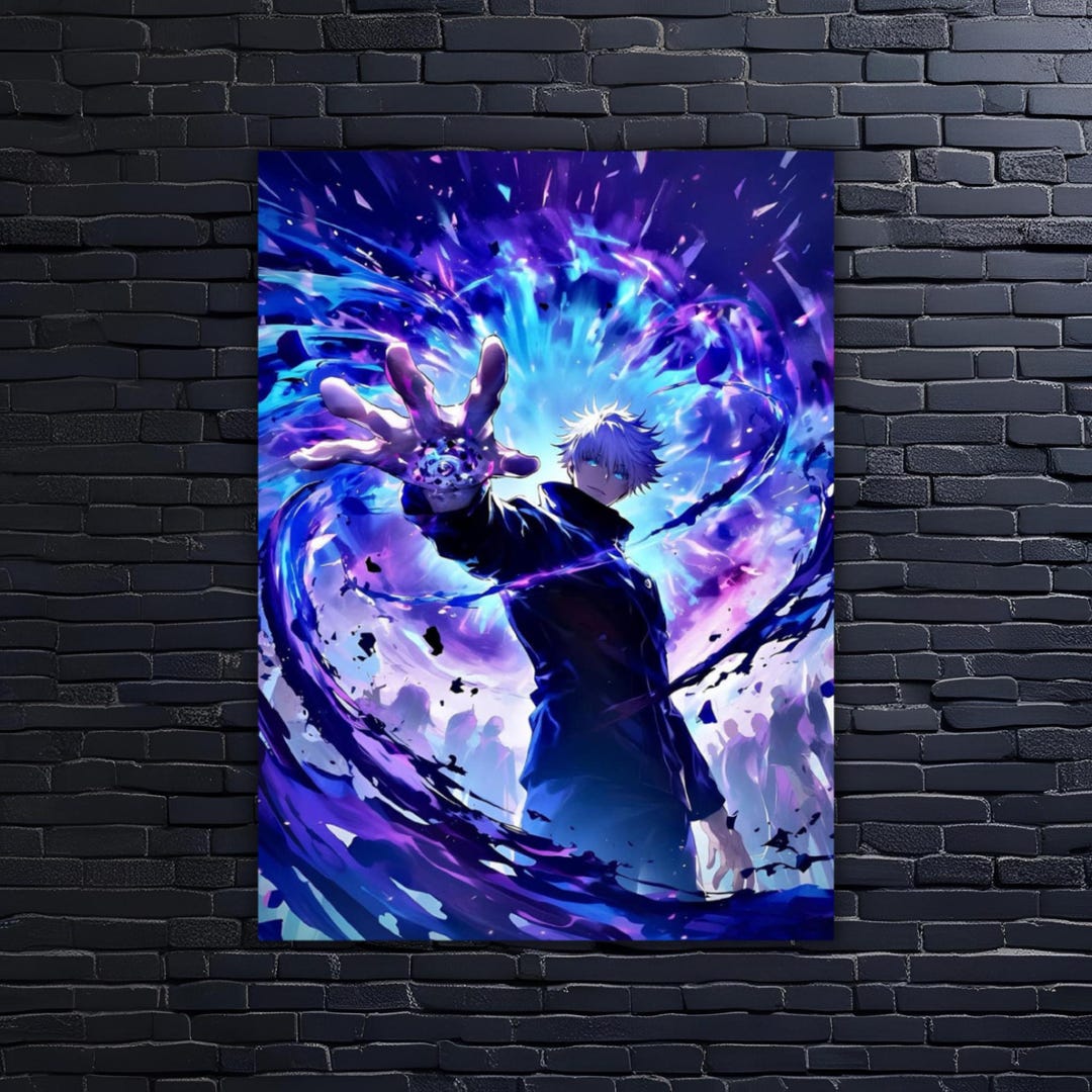 Satoru Gojo Metal Poster – Jujutsu Kaisen Anime Wall Art - Etsy