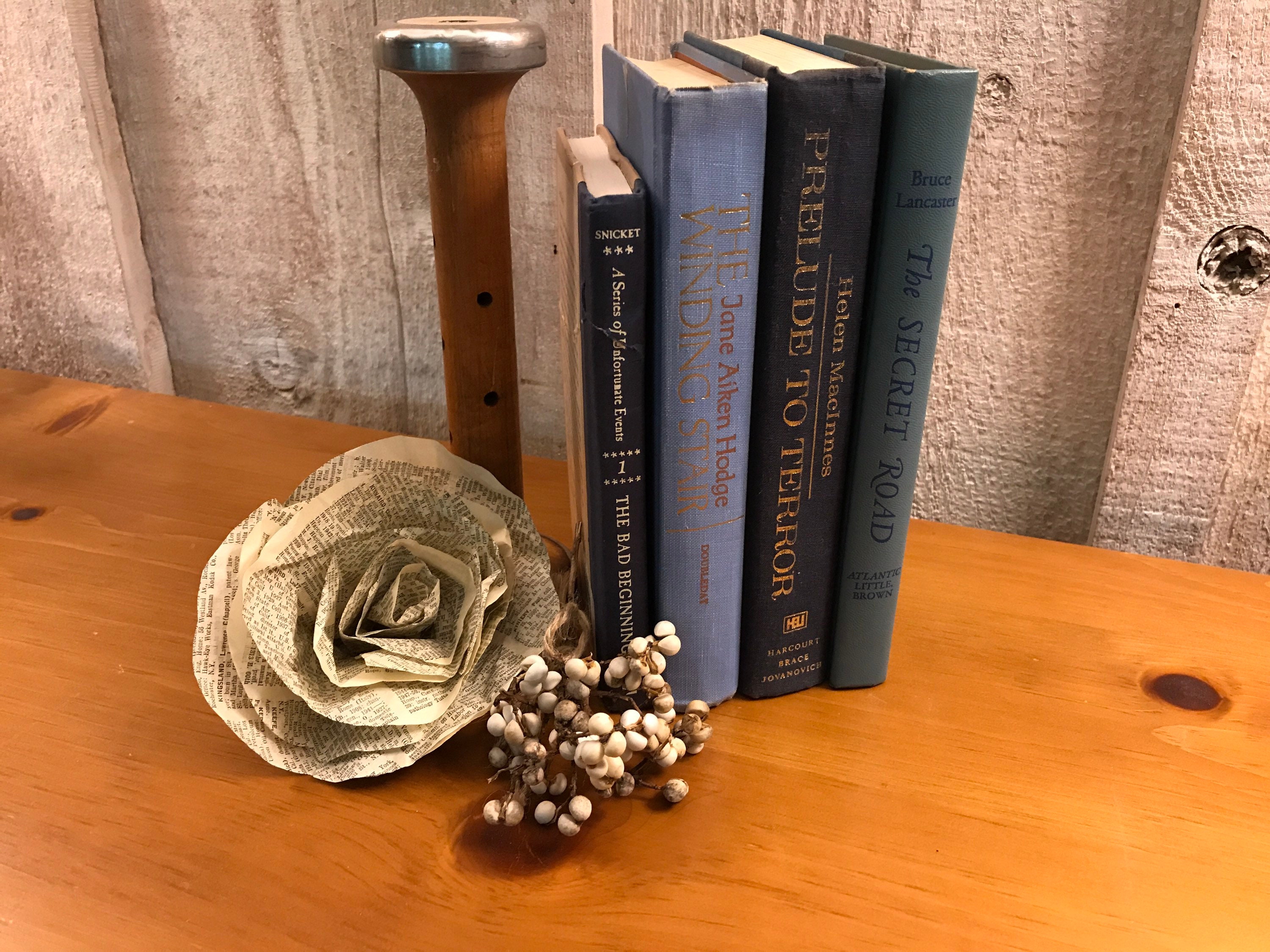 Vintage Blue Stack Decorative Books Book Display Book Etsy