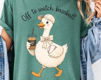 Off To Watch Baseball Shirt, Comfort Colors 1717 Cute Little League Mom Tee, Trendy Sports Fan Gift For Her, Vintage Ballpark Girlfriend Top
