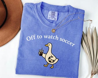 Playful Goose Top, Funny Soccer Mom Shirt, Iced Coffee Mama Outfit, Comfort Colors Duck Tee, Mothers Day Gift For Her