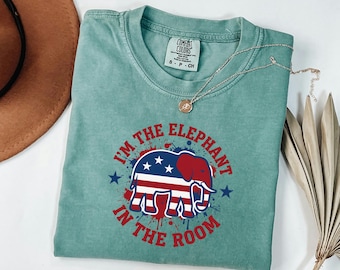 Elephant In The Room Shirt, Distressed Republican Tee, Election Gift For Dad, Patriotic Voting Apparel, Funny Conservative Top