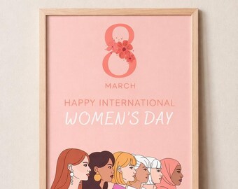 International Women’s Day Wall Art Printable | Feminist Illustration Poster | March 8 Digital Download Decor
