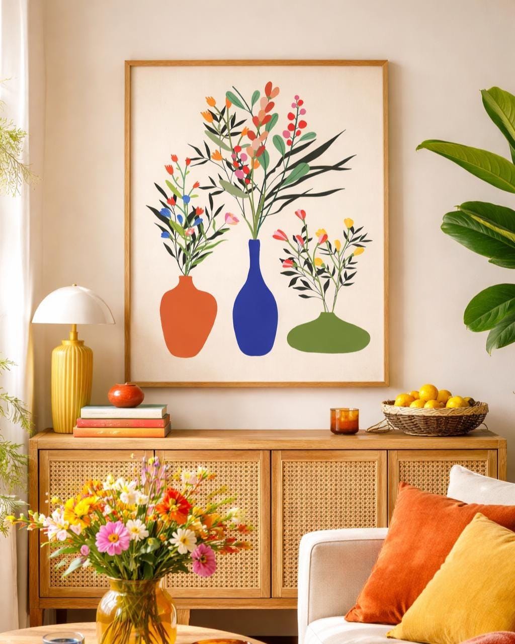 Mid Century Modern Floral Vase - Etsy