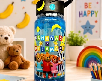 Bananas In Pyjamas Glitter Lava Drip Drink Bottle | 10oz Kids Sensory Tumbler