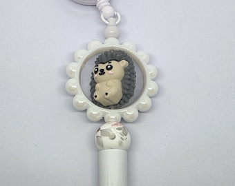 Retractable Beaded Ballpoint Pen with Clip
