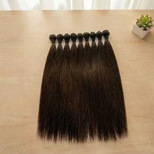 Cheveux raides brésiliens 20 pouces, 24 pouces, 28 pouces, fibres biologiques biologiques, extensions sans enchevêtrement