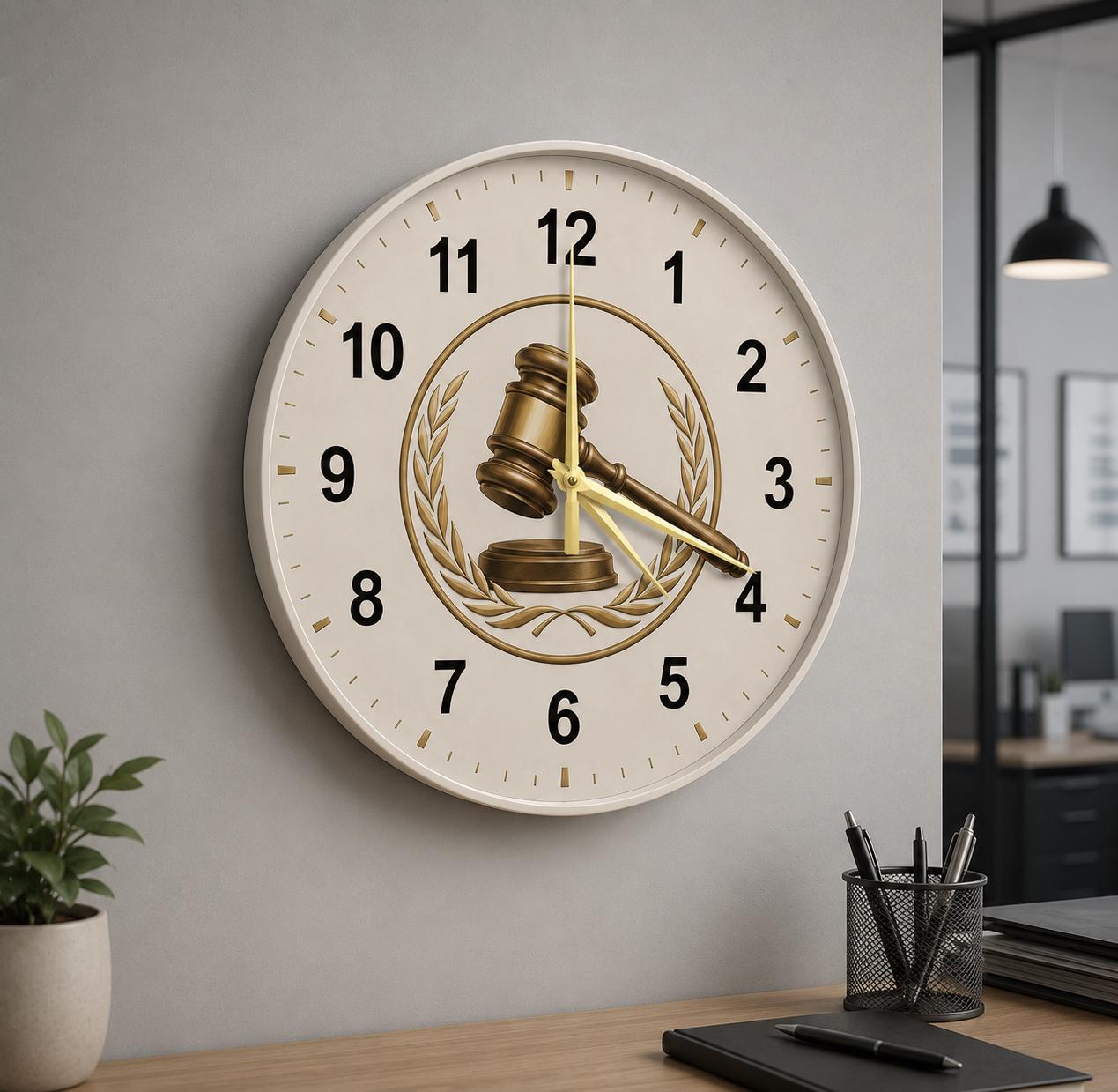 Abstract Judge Verdict Ring Glass Clock, Legal Profession Wall Art ...