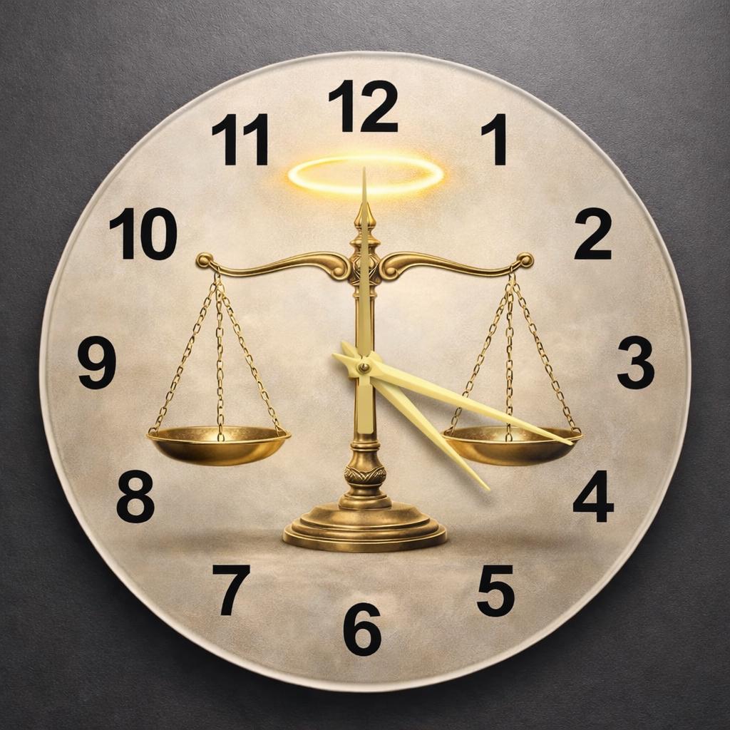 Celestial Balance Glass Wall Art Clock - Justice Scale Design for Legal ...