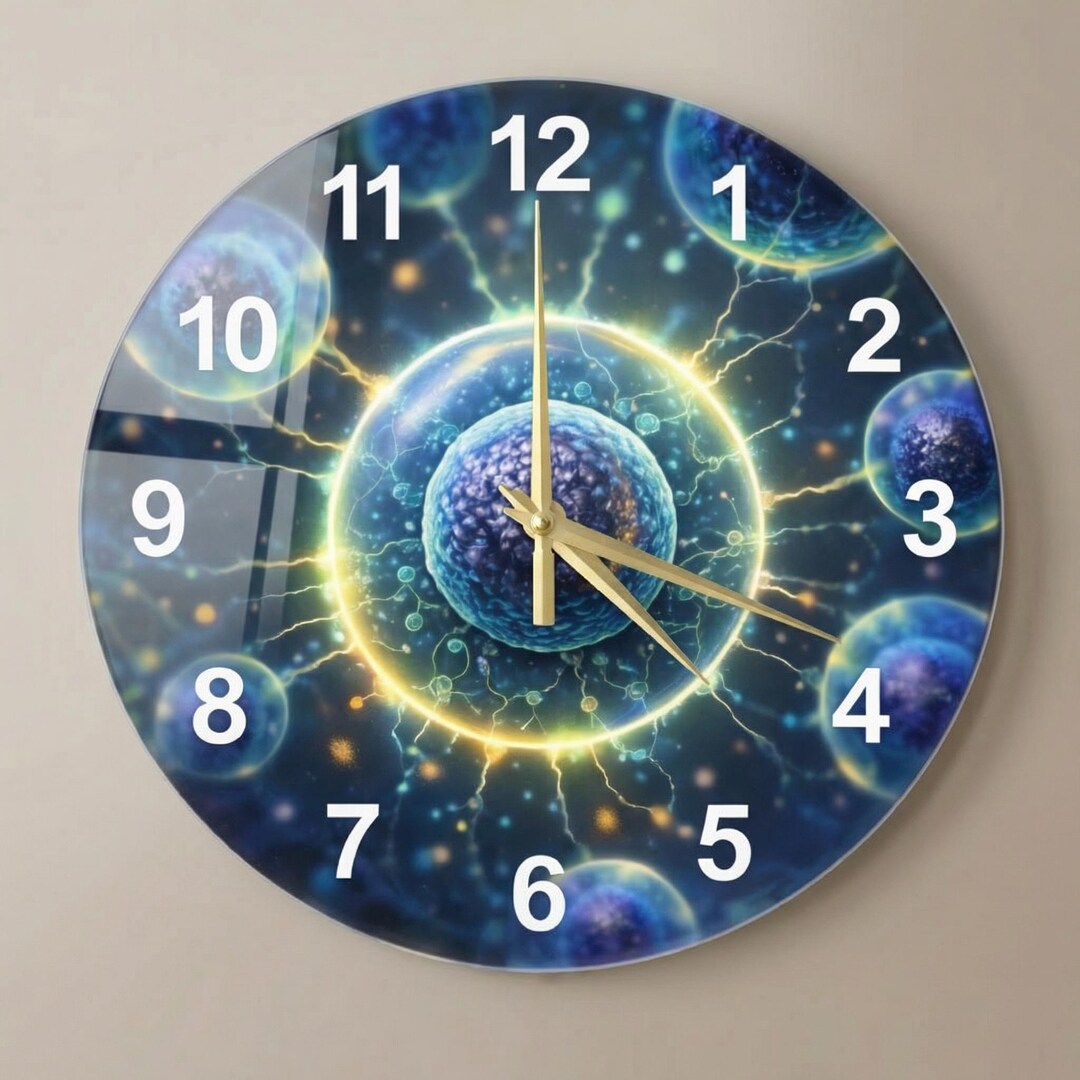 Organic Cell Structure Halo Wall Clock, Biologist Art Decor, Modern ...