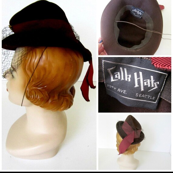 1940s tilt topper hat - image 5