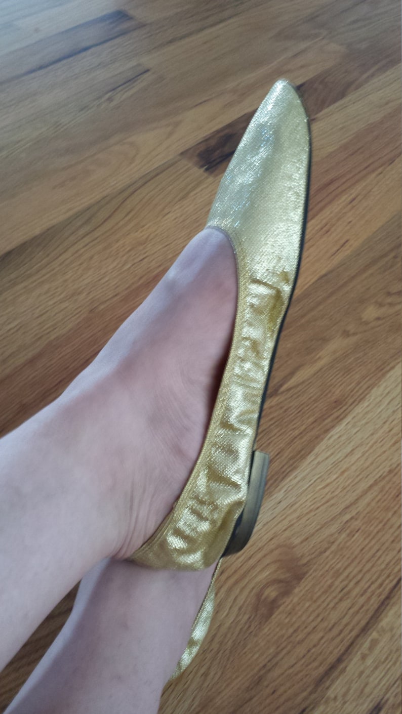 1950s Gold Lurex Flats image 5