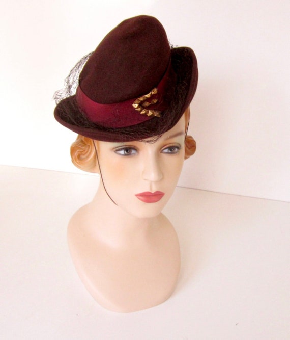 1940s tilt topper hat - image 2