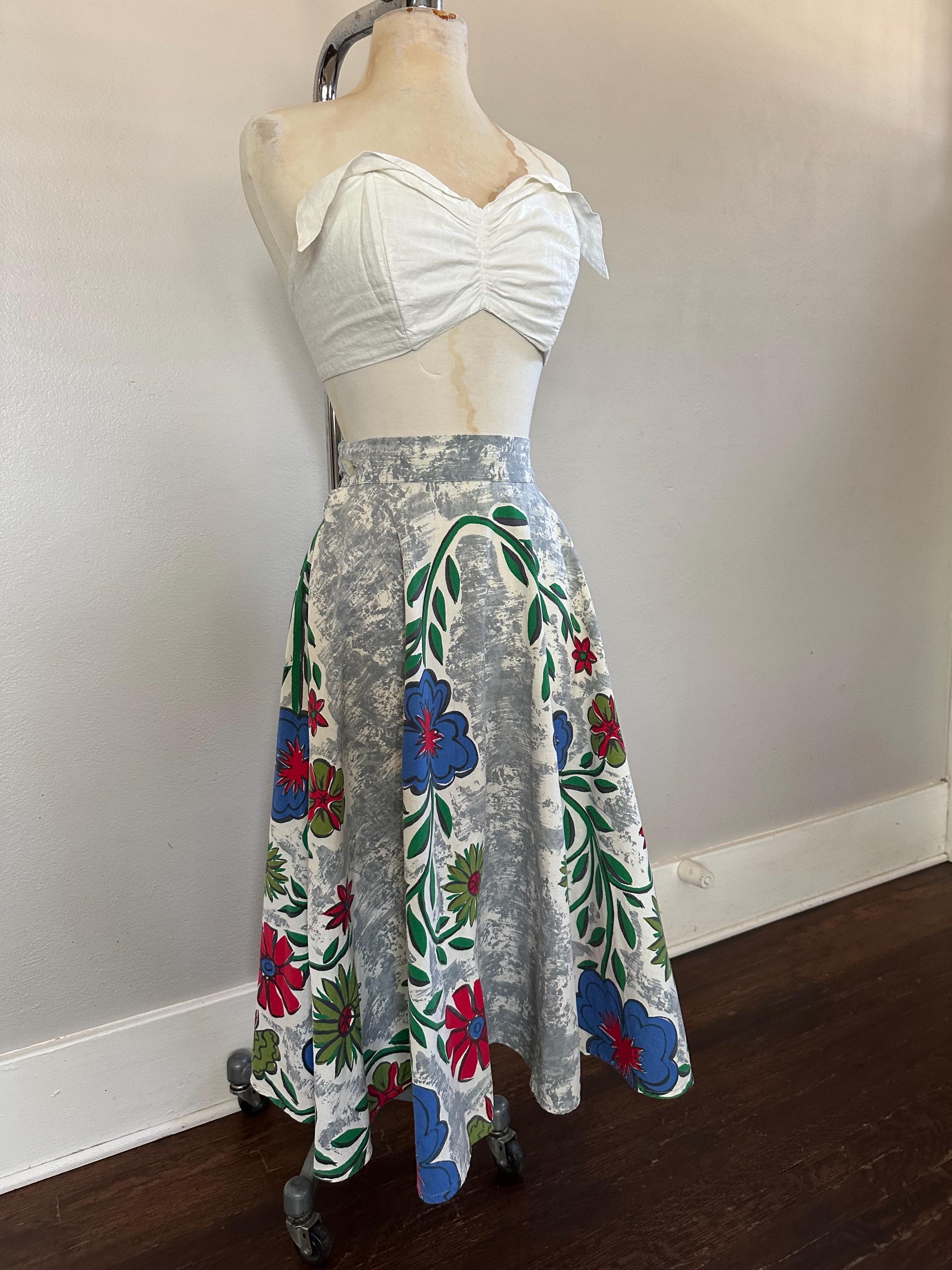 Art Deco Brass Circles Wrap Skirt