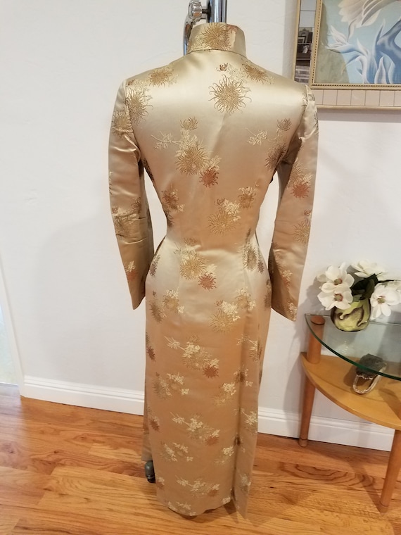 1950s Gold Cheongsam Dress/Gown - image 6