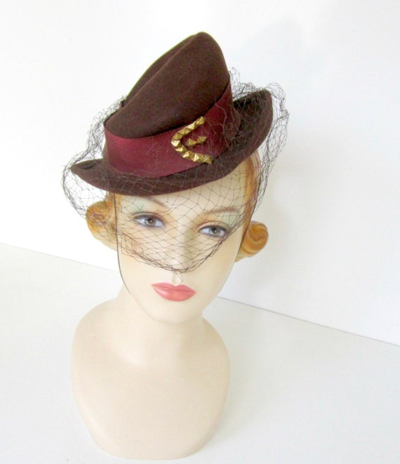 1940s tilt topper hat - image 3
