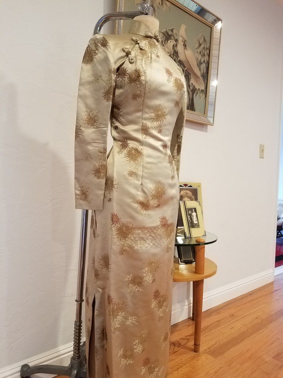1950s Gold Cheongsam Dress/Gown - image 2