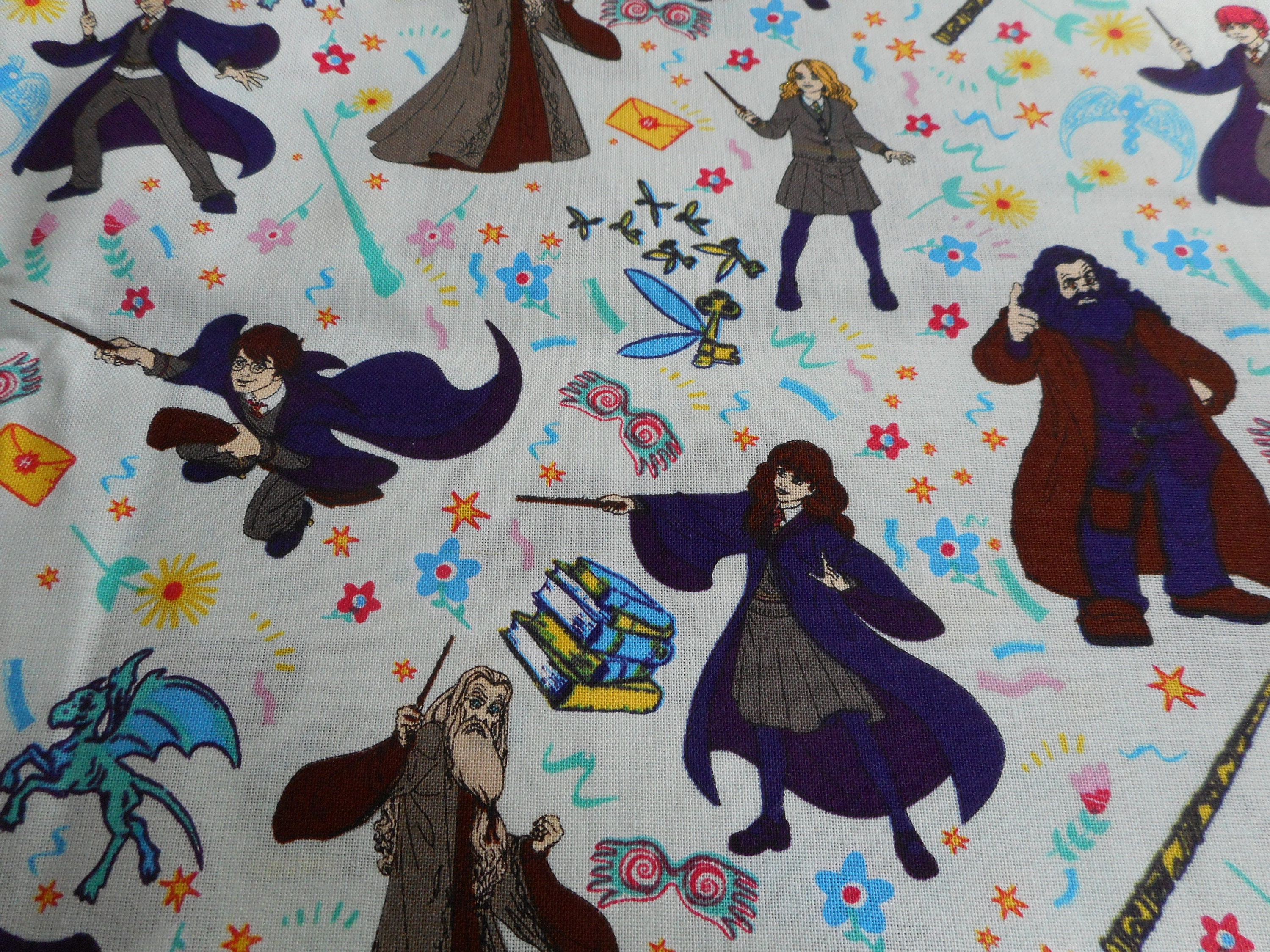 Brand New Harry Potter  100% Cotton Fabric 17 1/2" long x 44" wide               (Half Yard)