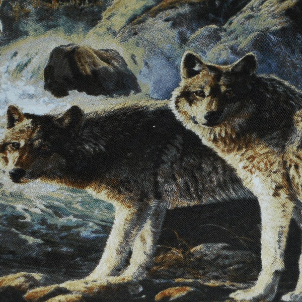 Brand New Wolves Fabric 100% Cotton 18 Inches x 44 inches      (Half Yard)