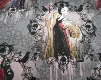 Beautiful Brand-New Disney Villans Portraits 100% Cotton Fabric 18" long x 44" wide