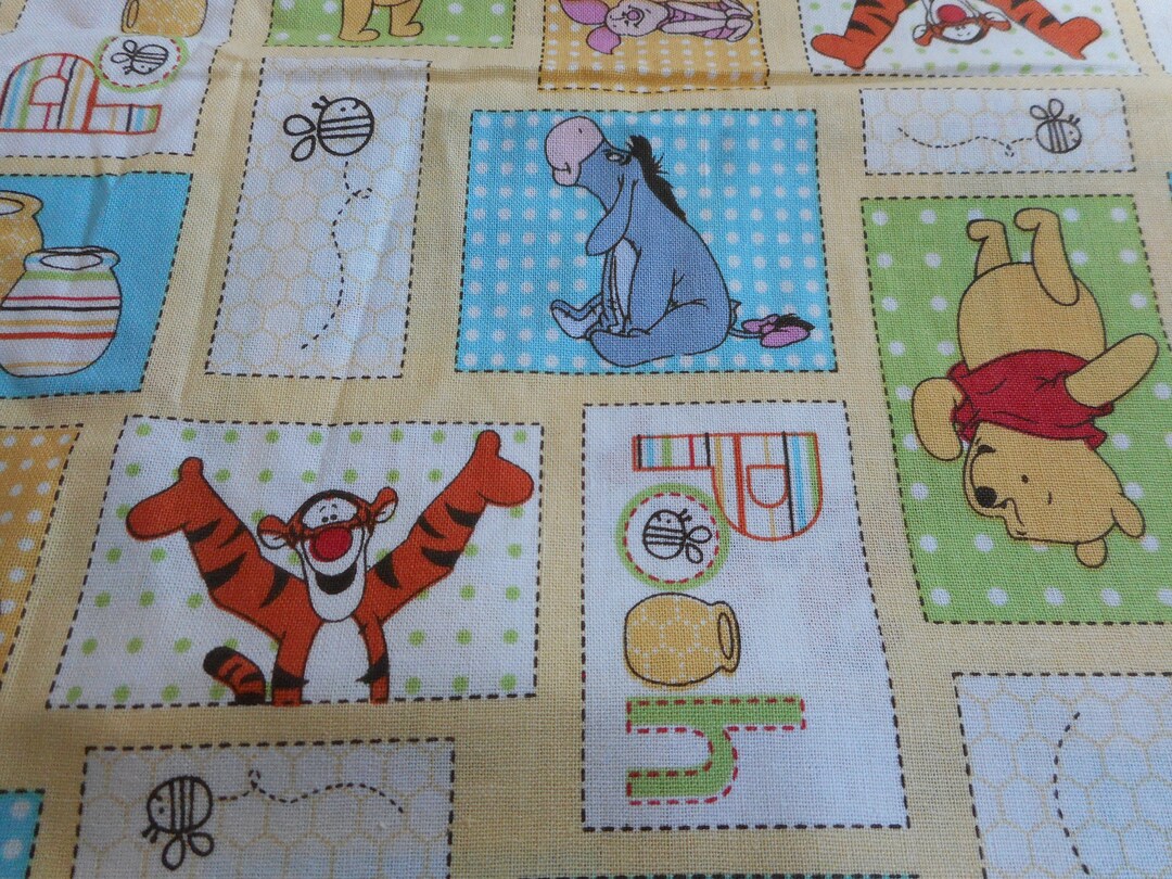 Disney Patchwork Brand New Disney Pooh Bee Patchwork Fabric 100% Cotton 18 Inches X 44 ...