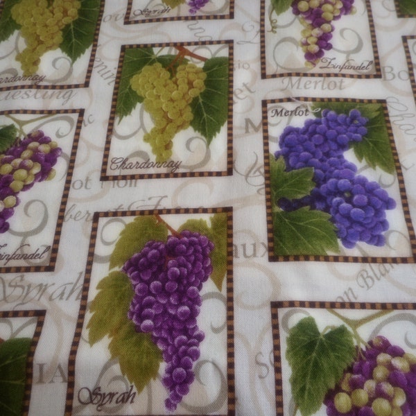 Fabric With Grapes Etsy