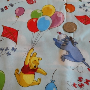 Brand New Disney Winnie the Pooh Fabric 100% Cotton 18 inches x 44 inches    (Half Yard)