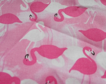 Brand New Flamingo's  100% Cotton Fabric 18 Inches x 44 inches              (Half Yard)