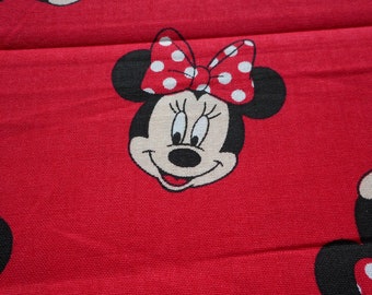 Brand New Minnie Mouse Fabric 100% Cotton 18 Inches x 44 inches