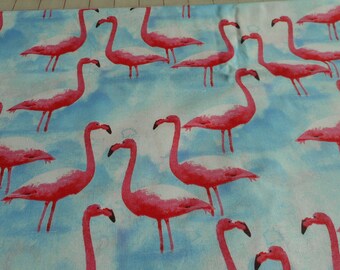 Brand New Flamingo's  100% Cotton Fabric 18 Inches x 44 inches        (Half Yard)