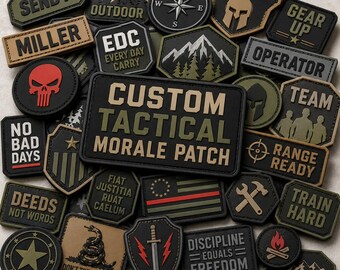 Custom Tactical Morale PVC Patch, Personalized Rubber Patch, Hook and Loop Patch for Backpack, Gear, Vest or EDC
