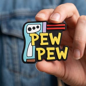 Pew Pew Thermometer PVC Patch - Funny Medical Morale Patch, Infrared Temp Gun Rubber Badge, Cute Nurse Doctor Gift Hook and Loop Gear
