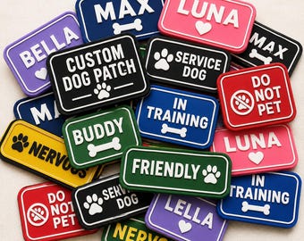 Custom Logo PVC Patch, Custom PVC Patch, Personalized Rubber Patch, Custom Dog Patch, Service Dog Patch