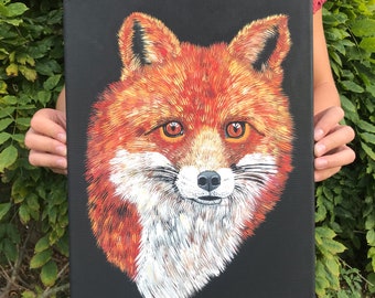 Red Fox #1 Acrylic painting 11in x 14in